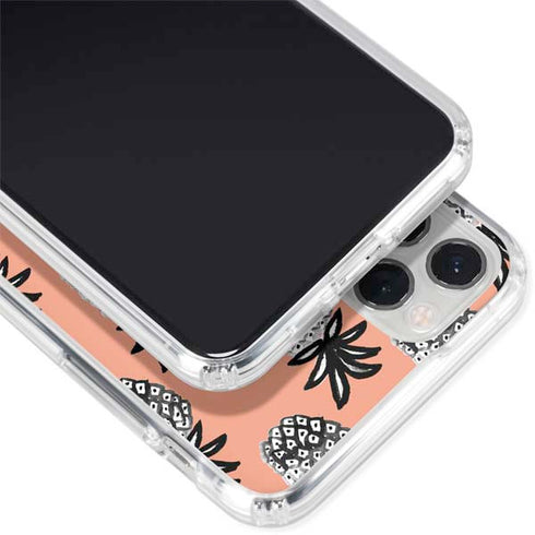 Bouffants and Broken Hearts Gray Scale Pineapple iPhone 11 Pro Clear Case