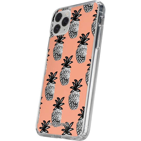 Bouffants and Broken Hearts Gray Scale Pineapple iPhone 11 Pro Clear Case