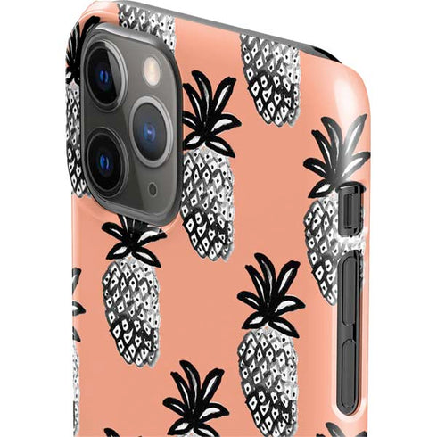 Bouffants and Broken Hearts Gray Scale Pineapple iPhone 11 Pro Lite Case