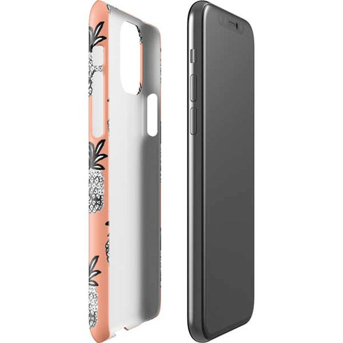 Bouffants and Broken Hearts Gray Scale Pineapple iPhone 11 Pro Lite Case