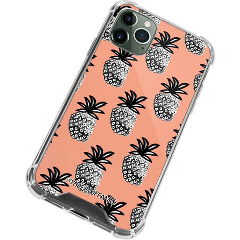 Bouffants and Broken Hearts Gray Scale Pineapple iPhone 11 Pro Max Clear Case