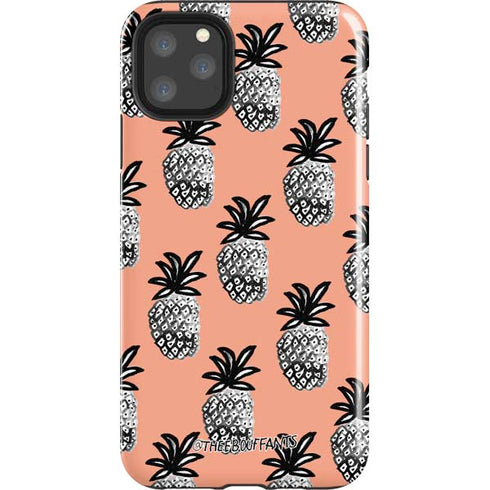 Bouffants and Broken Hearts Gray Scale Pineapple iPhone 11 Pro Max Impact Case
