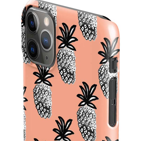 Bouffants and Broken Hearts Gray Scale Pineapple iPhone 11 Pro Max Lite Case