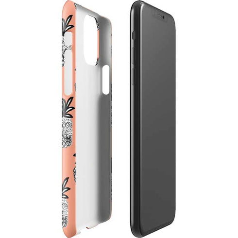 Bouffants and Broken Hearts Gray Scale Pineapple iPhone 11 Pro Max Lite Case