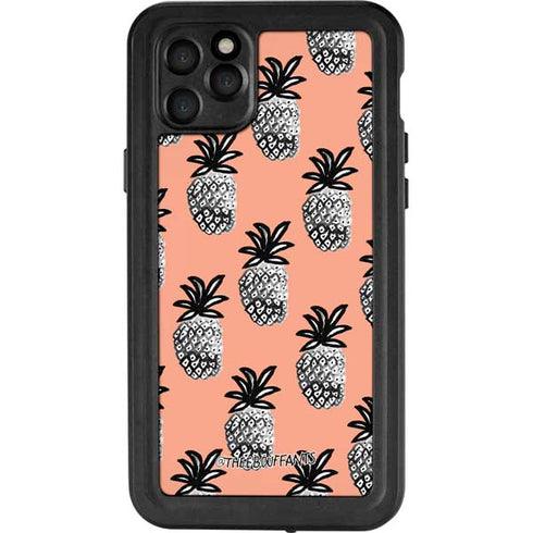 Bouffants and Broken Hearts Gray Scale Pineapple iPhone 11 Pro Max Waterproof Case