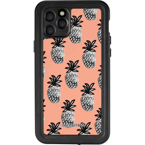 Bouffants and Broken Hearts Gray Scale Pineapple iPhone 11 Pro Waterproof Case
