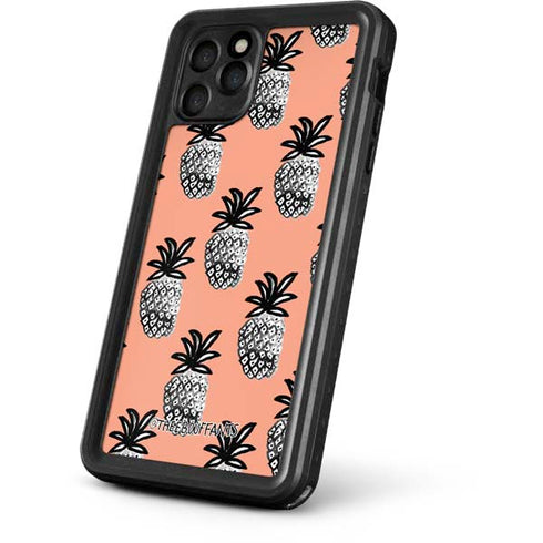 Bouffants and Broken Hearts Gray Scale Pineapple iPhone 11 Pro Waterproof Case