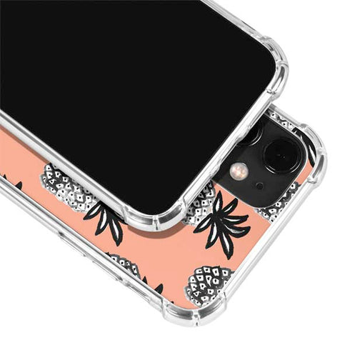 Bouffants and Broken Hearts Gray Scale Pineapple iPhone 12 Clear Case