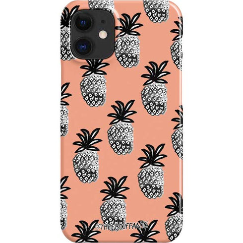 Bouffants and Broken Hearts Gray Scale Pineapple iPhone 12 Mini Lite Case