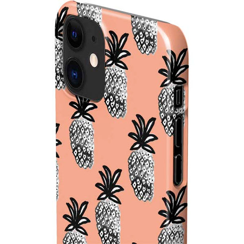 Bouffants and Broken Hearts Gray Scale Pineapple iPhone 12 Mini Lite Case