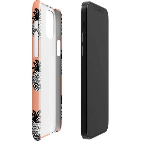 Bouffants and Broken Hearts Gray Scale Pineapple iPhone 12 Mini Lite Case