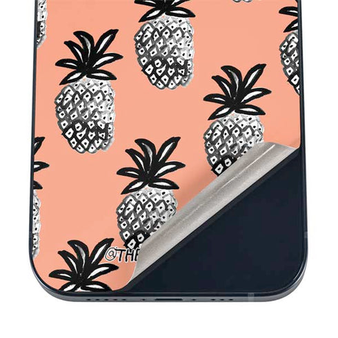 Bouffants and Broken Hearts Gray Scale Pineapple iPhone 12 Mini Skin