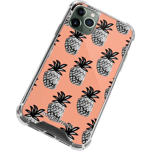 Bouffants and Broken Hearts Gray Scale Pineapple iPhone 12 Pro Clear Case