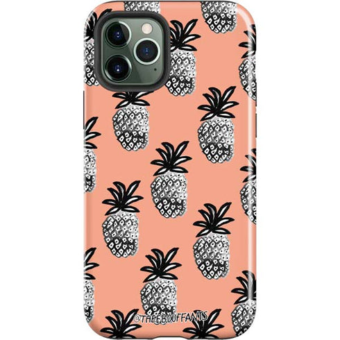 Bouffants and Broken Hearts Gray Scale Pineapple iPhone 12 Pro Max Impact Case