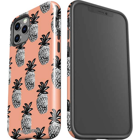 Bouffants and Broken Hearts Gray Scale Pineapple iPhone 12 Pro Max Impact Case