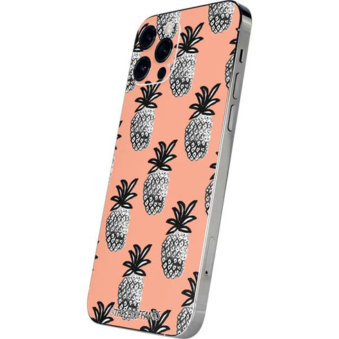 Bouffants and Broken Hearts Gray Scale Pineapple iPhone 12 Pro Skin