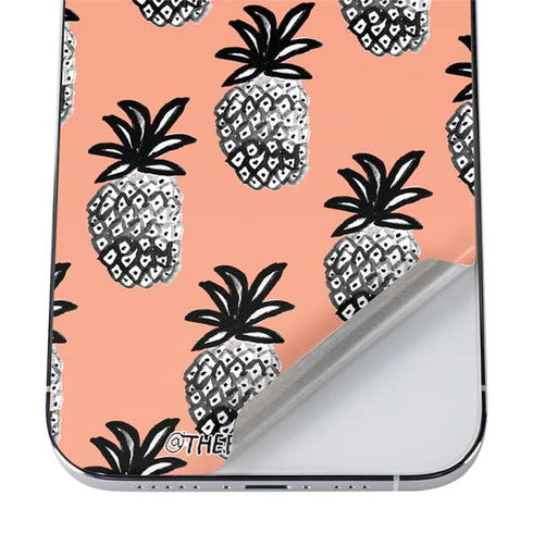 Bouffants and Broken Hearts Gray Scale Pineapple iPhone 12 Pro Skin