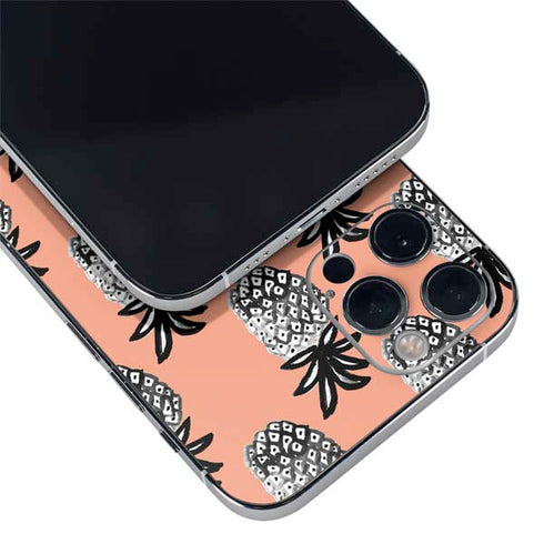 Bouffants and Broken Hearts Gray Scale Pineapple iPhone 12 Pro Skin