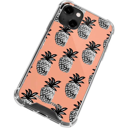 Bouffants and Broken Hearts Gray Scale Pineapple iPhone 13 Clear Case