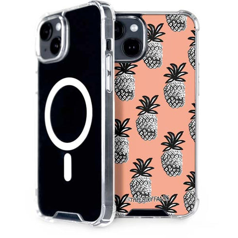 Bouffants and Broken Hearts Gray Scale Pineapple iPhone 13 MagSafe Case