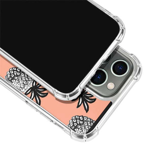 Bouffants and Broken Hearts Gray Scale Pineapple iPhone 13 Pro Max Clear Case