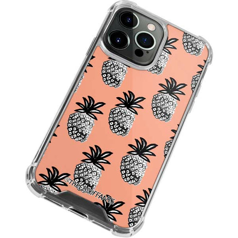 Bouffants and Broken Hearts Gray Scale Pineapple iPhone 13 Pro Max Clear Case