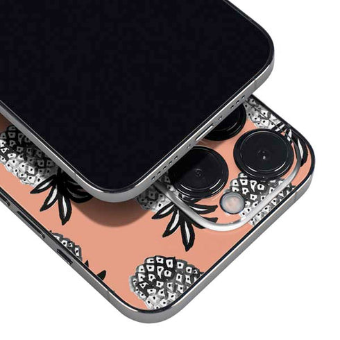 Bouffants and Broken Hearts Gray Scale Pineapple iPhone 13 Pro Max Skin