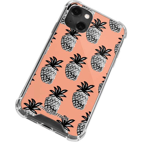 Bouffants and Broken Hearts Gray Scale Pineapple iPhone 14 Plus Clear Case