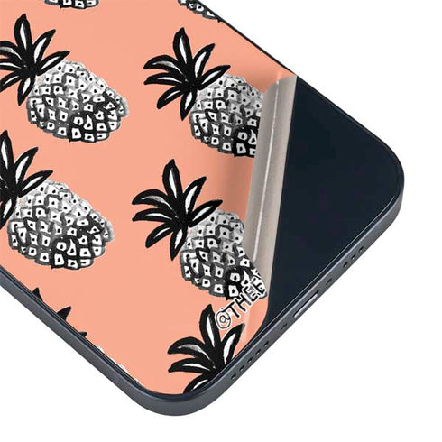 Bouffants and Broken Hearts Gray Scale Pineapple iPhone 14 Plus Skin