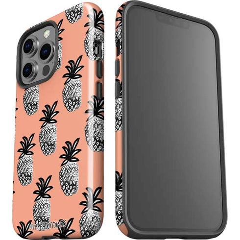 Bouffants and Broken Hearts Gray Scale Pineapple iPhone 15 Pro Impact Case