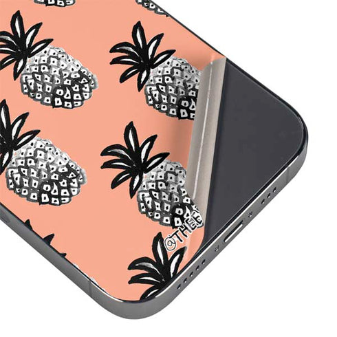 Bouffants and Broken Hearts Gray Scale Pineapple iPhone 14 Pro Max Skin