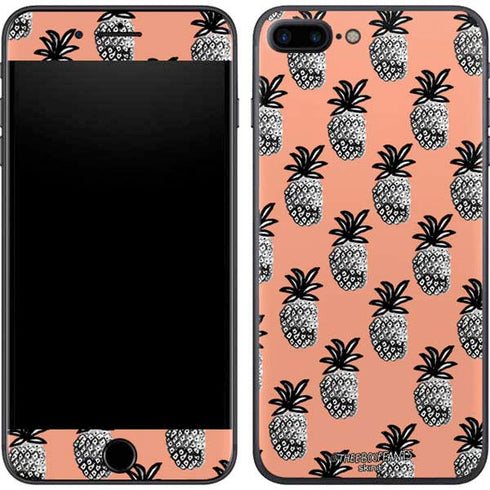 Bouffants and Broken Hearts Gray Scale Pineapple iPhone 8 Plus Skin