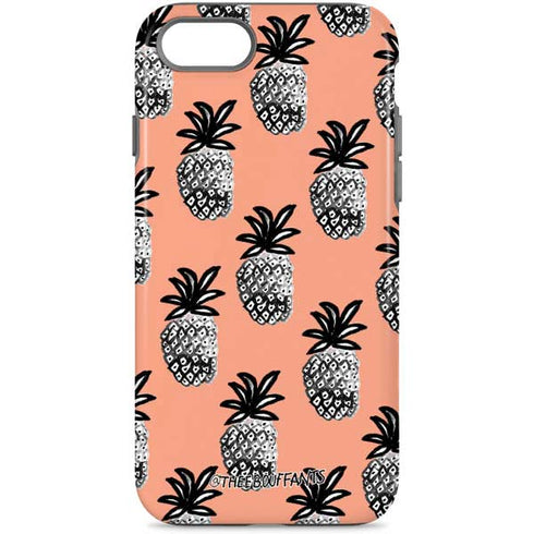 Bouffants and Broken Hearts Gray Scale Pineapple iPhone 8 Pro Case