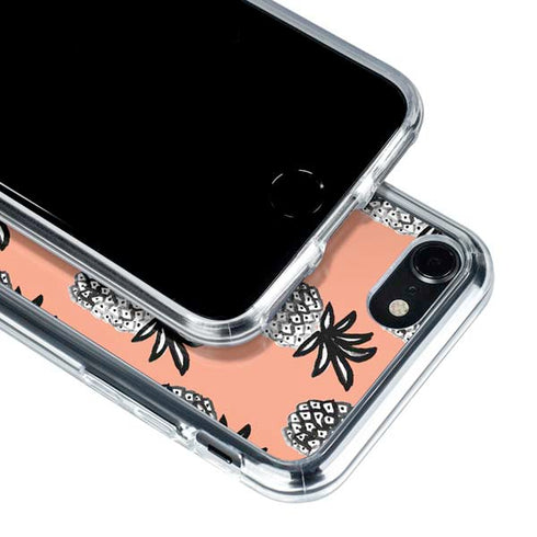 Bouffants and Broken Hearts Gray Scale Pineapple iPhone SE (2nd & 3rd Gen) Clear Case