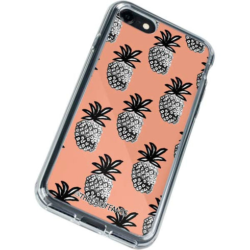 Bouffants and Broken Hearts Gray Scale Pineapple iPhone SE (2nd & 3rd Gen) Clear Case