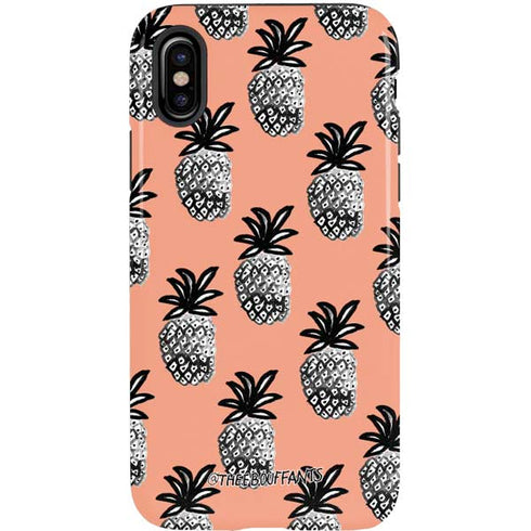 Bouffants and Broken Hearts Gray Scale Pineapple iPhone X Pro Case