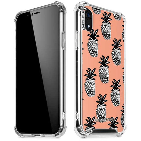 Bouffants and Broken Hearts Gray Scale Pineapple iPhone XR Clear Case