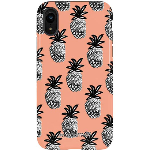 Bouffants and Broken Hearts Gray Scale Pineapple iPhone XR Pro Case
