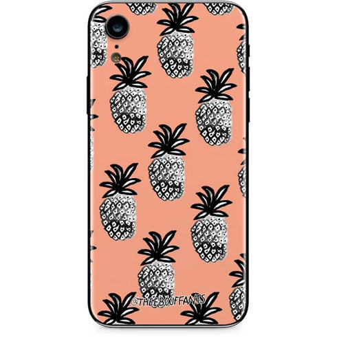 Bouffants and Broken Hearts Gray Scale Pineapple iPhone XR Skin