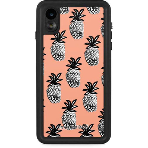 Bouffants and Broken Hearts Gray Scale Pineapple iPhone XR Waterproof Case