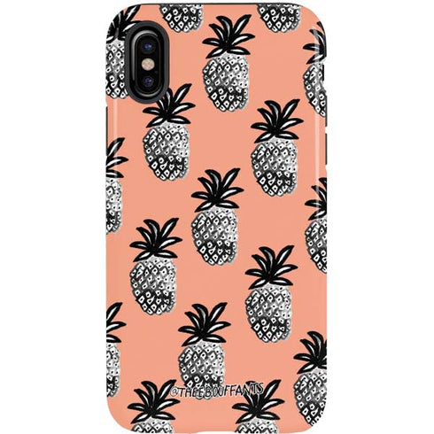 Bouffants and Broken Hearts Gray Scale Pineapple iPhone XS Pro Case