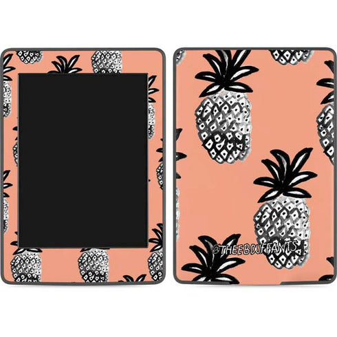 Bouffants and Broken Hearts Gray Scale Pineapple Amazon Kindle Skin