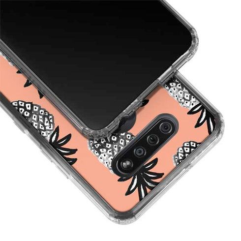 Bouffants and Broken Hearts Gray Scale Pineapple LG K51/Q51 Clear Case