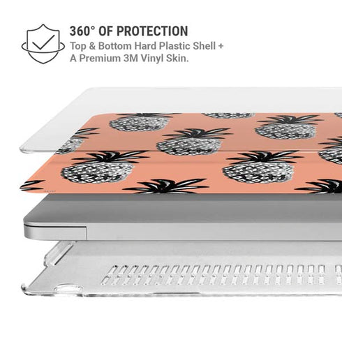 Bouffants and Broken Hearts Gray Scale Pineapple MacBook Air 13in M1 (2021) Case plus Skin