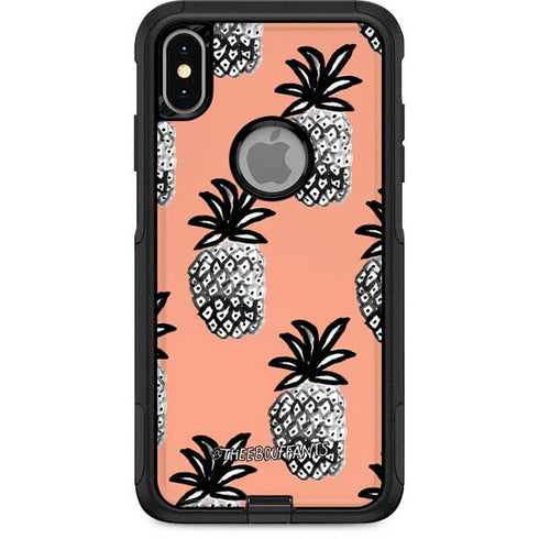 Bouffants and Broken Hearts Gray Scale Pineapple Otterbox Commuter iPhone Skin
