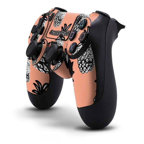 Bouffants and Broken Hearts Gray Scale Pineapple PS4 Controller Skin