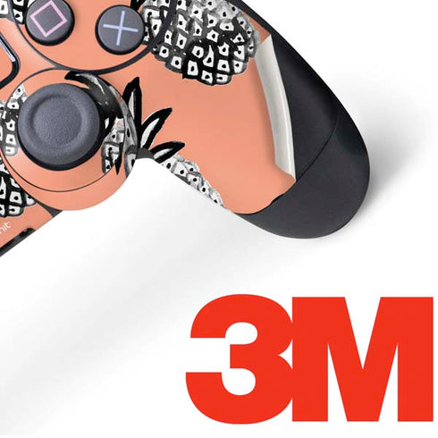 Bouffants and Broken Hearts Gray Scale Pineapple PS4 Controller Skin