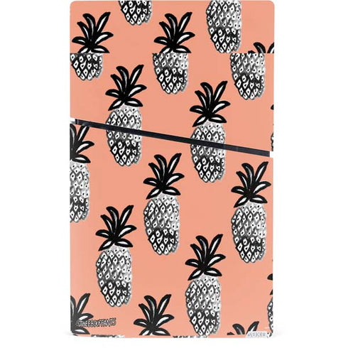Bouffants and Broken Hearts Gray Scale Pineapple PS5 Slim Digital Edition Bundle Skin
