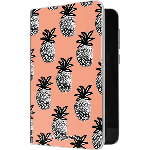 Bouffants and Broken Hearts Gray Scale Pineapple Surface Duo Skin