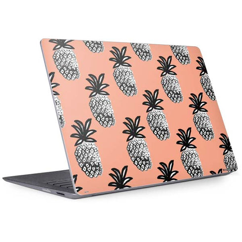 Bouffants and Broken Hearts Gray Scale Pineapple Surface Laptop 2 Skin